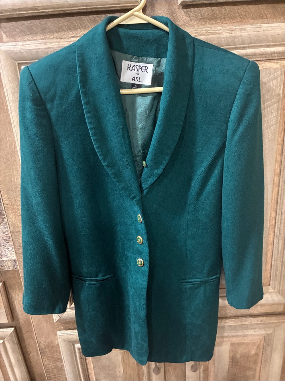 Kasper Teal Shawl-Collar Women’s Blazer Jacket